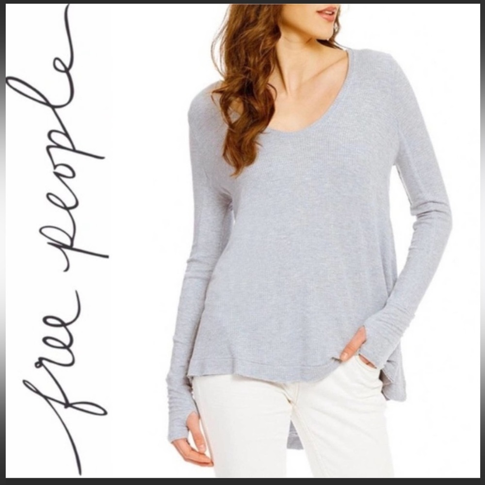 Free People Waffle Weave Thermal Raw
Hem Top - Small